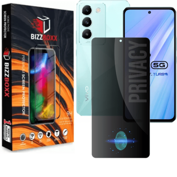 IQOOz9 Vivo T3 PRIVACY Tempered Glass Screen Protector (Pack of 1) – BizzBoxx