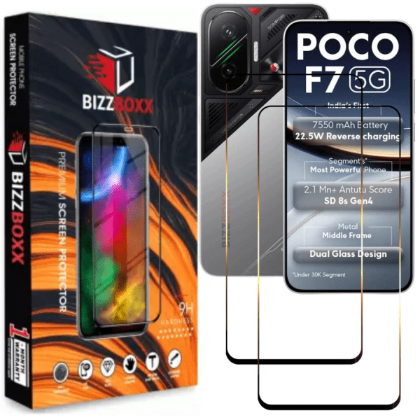 Poco X7 5G Tempered Glass Screen Protector (Pack of 2) – BizzBoxx
