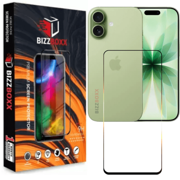 iPhone 17 5G Tempered Glass Screen Protector Edge to Edge Full Coverage | 9H Hardness | Anti Scratch | HD Clear (Pack of 1)-BizzBoxx