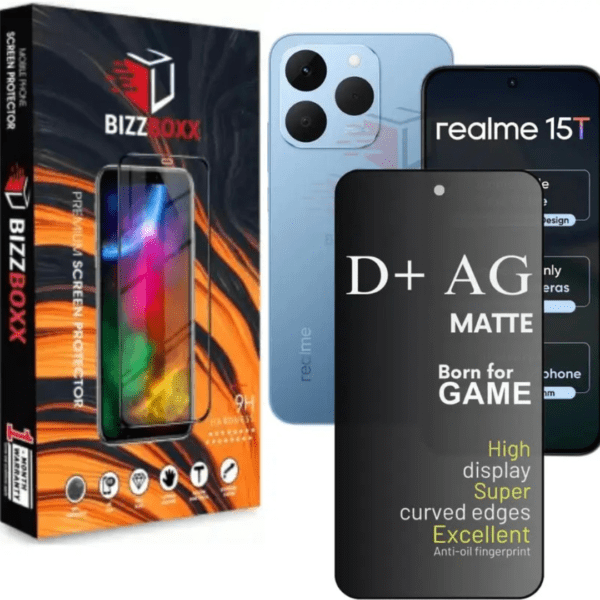 Realme 15T 5G D+ AG Matte Tempered Glass