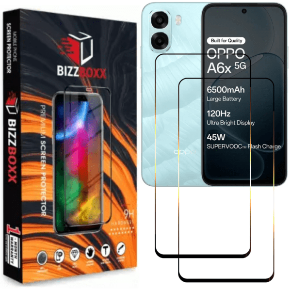 Oppo A6X 5G Tempered Glass Screen Protector Guard 💡 Compatible with Oppo A6X 5G Tempered Glass Screen Guard with High Definition(HD) clarity ensures perfect match with the screen compatible with Oppo A6X 5G with zero impact on visual display.