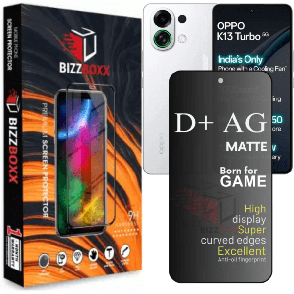 OPPO K13 Turbo 5G, K13 Turbo Pro 5G D+ AG Matte Tempered Glass