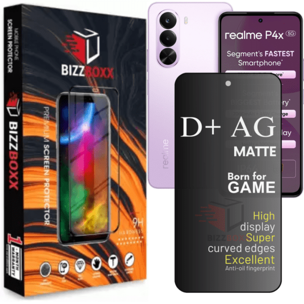 Realme P4x 5G D+ AG Matte Tempered Glass
