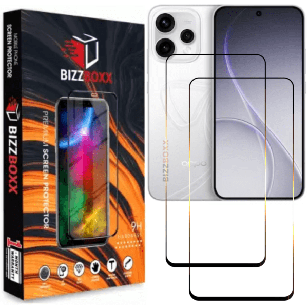 OPPO Reno 15c 5G Tempered Glass Screen Protector Guard - HD Clarity, Anti-Fingerprint Screen Guard (Reno 15c - 6.59 inch) With Installation Kit - (Pack of 2)-BizzBoxx
