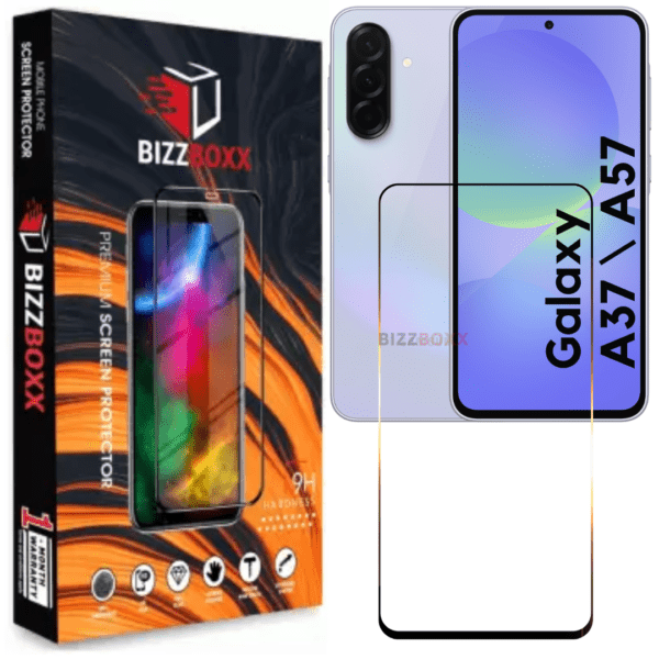 Samsung A37 5G | A57 5G Tempered Glass Screen Protector Guard - HD Clarity, Anti-Fingerprint Screen Guard (Sam A37 | A57 - 6.6 inch) With Installation Kit - (Pack of 1)-Bizzboxx